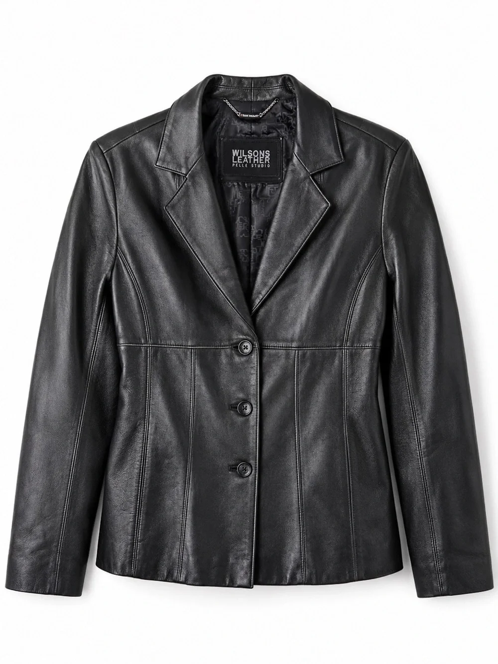 Wilsons Leather Black Genuine Leather Blazer Jacket Women’s Large Y2K